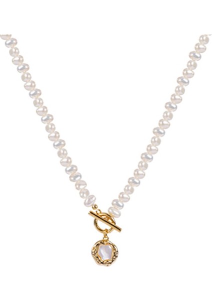 Barok Doğal Tatlı Su Incisi Kolye, Düzensiz Köprücük Kemiği Inci Zinciri, Kazak Zinciri (Yurt Dışından)