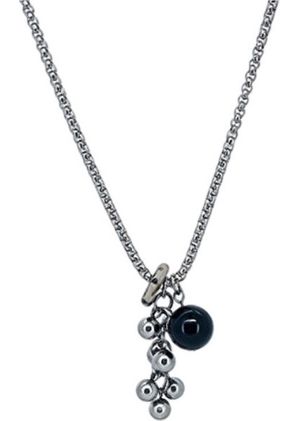 Doğal Taş Titanyum Çelik Üzüm Salkımı Kolye Kazak Zinciri (Yurt Dışından)