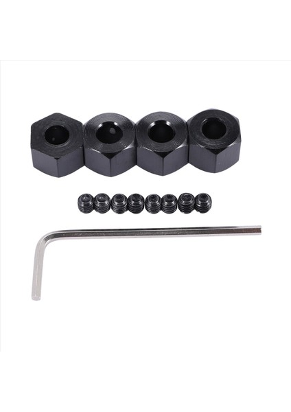 4pcs 5mm Ila 12MM Metal Birleştirici Tekerlek Hub Hub Hex Adaptörü Wpl D12 C14 C24 B14 B16 Mn D90 D91 Rc Araba Yükseltme Parçaları Siyah (Yurt Dışından) fırsatları