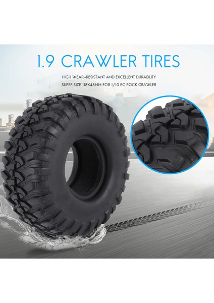 4pcs 1 9 Inç Kauçuk Lastik 1 9 Tekerlek Lastikleri 118X48MM 1/10 Rc Paletli Traxxas Trx4 Eksenel SCX10 90046 AXI03007 (Yurt Dışından) fiyatları