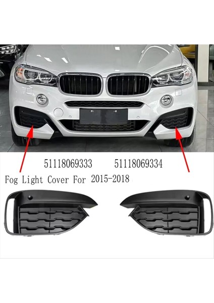 Sol Sağ Ön Tampon Sis Izgarası Izgara Sisi Bmw X6 F16 M Sport 2015-2018 51118069333 51118069334 (Yurt Dışından) modelleri