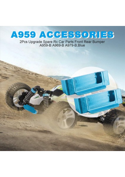 2pcs Yükseltme Yedek Rc Otomobil Parçaları Ön Arka Tampon Wltoys Için A959-B A969-B-B A979-B Mavi (Yurt Dışından) indirimleri