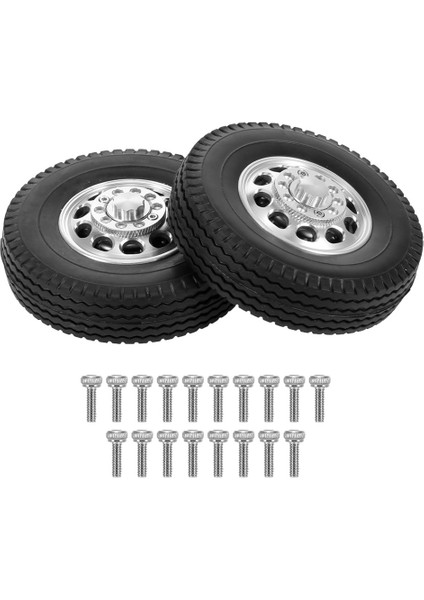 Ön Kauçuk Düşük Yükleyici Tekerlekleri Tamiya Için Cnc Alüminyum Jantlı Lastik Lastik 1/14 Rc Traktör Römork Kamyonu (Yurt Dışından)