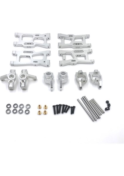 Metal Direksiyon Kupası Salıncak Kol Yükseltme Parçaları Kiti Wltoys 144001 1/14 124018 124019 1/12 Rc Araç Aksesuarları Gümüş (Yurt Dışından)