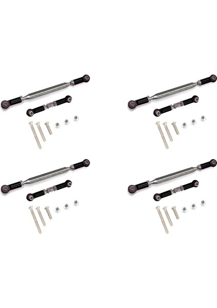 4x Metal Ayarlanabilir Direksiyon Bağlantısı Servo Bağlantı Çekme Çubuk Turnikili Mn D90 D99 Mn-90 Fj-45 1/12 Rc Araç Çağrı Siyah (Yurt Dışından)