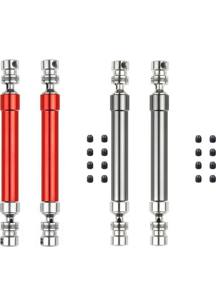 4pcs Metal Cvd Şaftı 110-160MM 1/10 Rc Kaya Çakmızı Eksenel SCX10 90046 Traxxas Trx4 Kırmızı ve 2titanyum (Yurt Dışından)