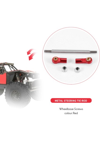2pcs Ayarlanabilir Direksiyon Bağlantı Çubuk Metal Çubuk 1/10 Rc Prıgler Araç Axıal Capra 1 9 Utb AXI03004 Parçalar Kırmızı (Yurt Dışından) indirimleri