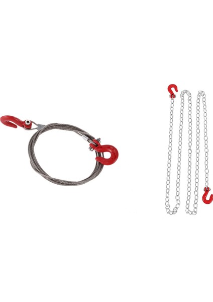 1 Pcs 1 10 Rc Palet Aksesuarları Çekme Zinciri ve 1 Pcs 1/10 Rc Araç Trail Çelik Çekme Halat Kancalar (Yurt Dışından)