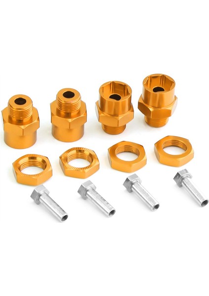 4pcs Metal Hex Adaptörü 12MM Ila 17MM Tekerlek Hex Hubs Adaptörü Uzatma Dönüştürme Somunları 1/10 Rc Araç Sarı (Yurt Dışından)