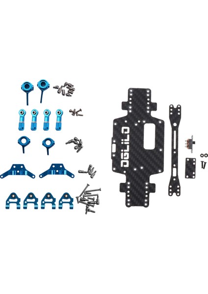 Metal Tam Set Yükseltme Parçaları Mavi Rc Araba Yedek Parçalar Yükseltilmiş Karbon Fiber Şasi Araç Alt Düşük Gövde Kabuğu (Yurt Dışından)