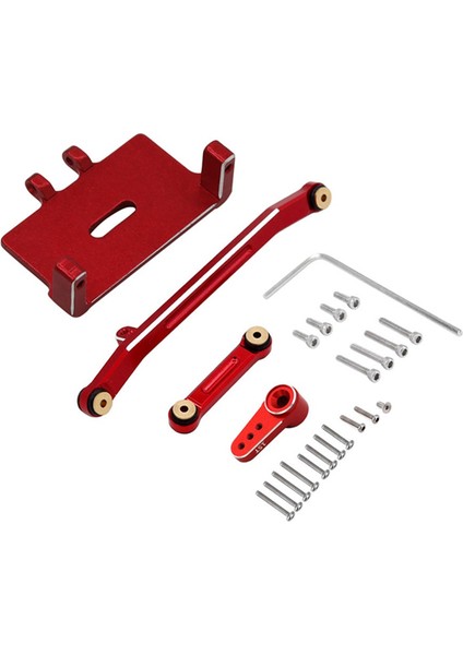 Servo Montaj Braket Direksiyon Kolu Direksiyon Çubuğu Eksenel SCX24 1/24 Rc Track Araba Yükseltme Parçaları Kırmızı (Yurt Dışından)