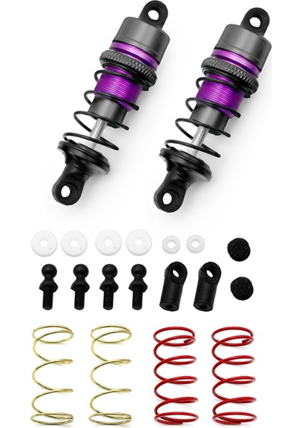 1/10 1 Çift Metal Hidrolik Şok Emiciler Rc Uzaktan Kumanda Araba Düz Yarış Drift Arabası (67MM) Mor (Yurt Dışından)