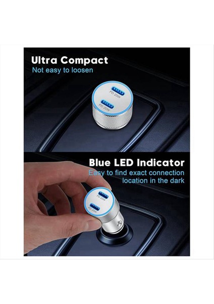 PD20W Çift Pd Tip C Araç Şarj Cihazı Hızlı Şarj USB C Taşınabilir Telefon Şarj Cihazı Cep Telefonu Hızlı Şarj Cihazı (Yurt Dışından) fırsatları