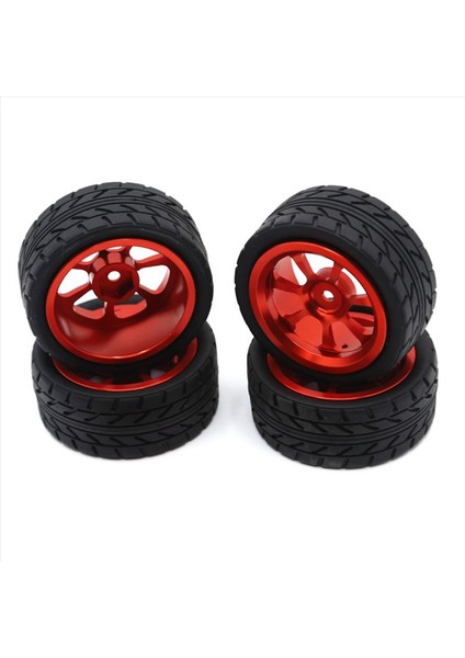 2set 65MM Metal Tekerlek Jant + Yüksek Kavrama Kauçuk Lastik Lastikleri Wltoys 144001 A959 A959-B 124019 124018 Rc Araç Parçaları Kırmızı (Yurt Dışından) fiyatları