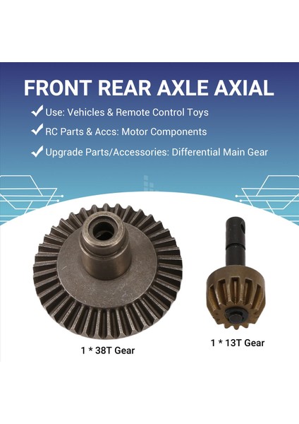 13T 38T Metal Taç Dişli Motor Diferansiyel Diferansiyel Ana Dişli Ön Arka Akslı Eksenel SCX10 90021 90022 Off-Rood Rc Kamyon Araç (Yurt Dışından) indirimleri