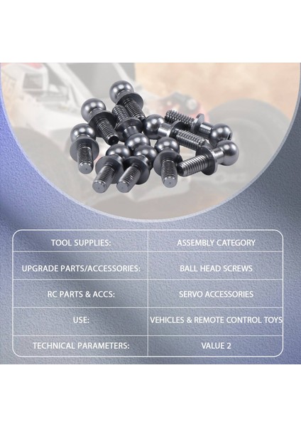 10PCS M3 Metal Altıgen Bilyalı Kafa Vidaları Tamiya Için (Yurt Dışından) fiyatları
