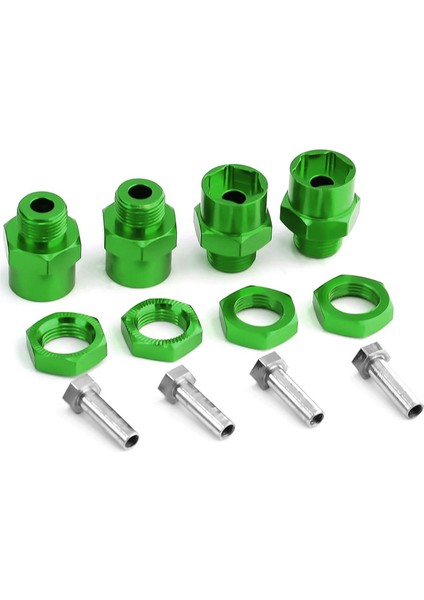 4pcs Metal Hex Adaptörü 12MM Ila 17MM Tekerlek Hux Hubs Adaptörü Uzatma Dönüşüm Somunları 1/10 Rc Otomobil Yeşil Için (Yurt Dışından)