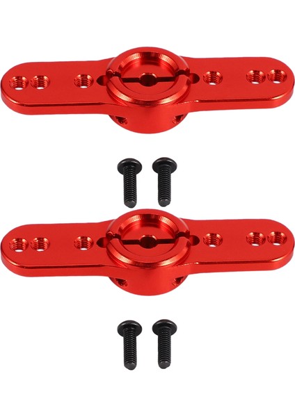 2x Metal 15T Servo Korna 15 Diş Direksiyon Servo Kol 1/5 Rc Tırmanma Araç Benzin / Elektrik Kırmızı (Yurt Dışından)