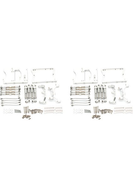 2set Metal Şasi Çekme Çubukları Servo Sabit Montaj Braketi Şok Emici Mn D90 D91 MN99S 1/12 Rc Araç Parçaları Gümüş (Yurt Dışından)