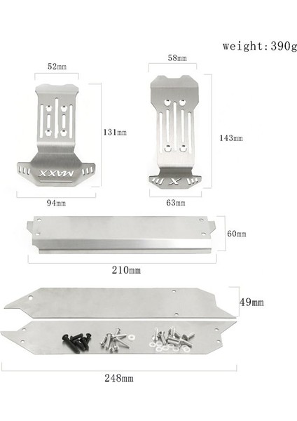 Traxxas 1/10 Maxx Rc Araba Yükseltme Parçaları Için Paslanmaz Çelik Ön ve Arka Şasi Zırh Kayma Plakası Koruyucu (Yurt Dışından) fırsatları