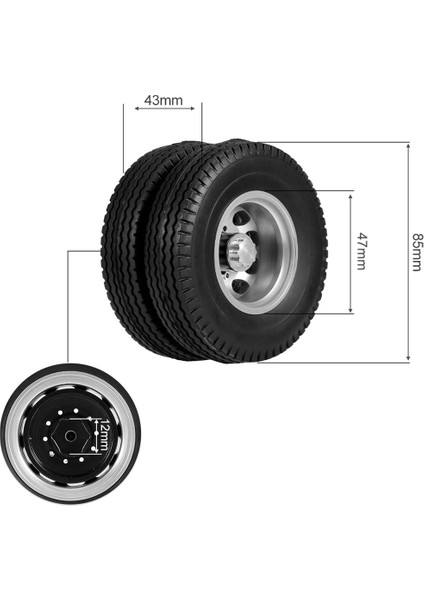 Tamiya Için Cnc Alüminyum Jantlı Arka Kauçuk Alçak Yükleyici Tekerlekler Lastik Lastik 1/14 Rc Traktör Römork Kamyonu (Yurt Dışından) modelleri