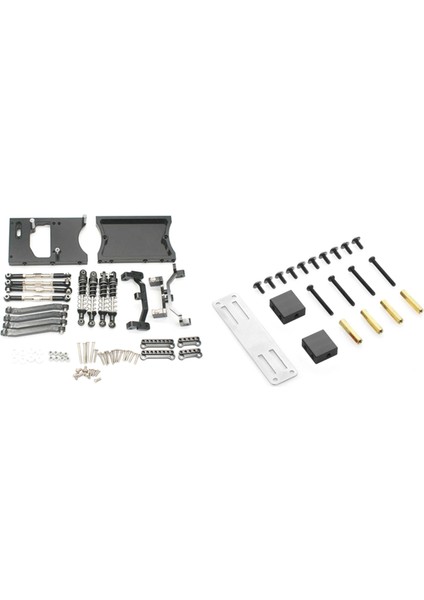 2 Set Rc Araba Parçası 1 Set Çekme Çubukları Servo Sabit Montaj Braketi Şok Emici ve 1 Set Metal Servo Sabit Montaj Braket Kiti (Yurt Dışından)