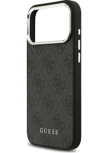 iPhone 17 Pro Max Uyumlu Kılıf Guess Lisanslı M-Safe Şarj Özellikli 4g Klasik Yazı Logo Kapak Siyah