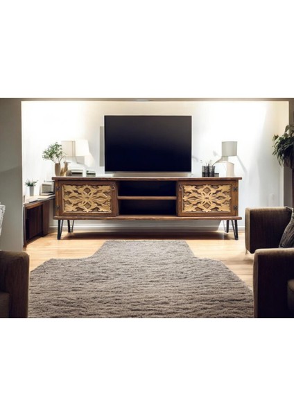 WoodNEW %100 Doğal Ahşap Tv Ünitesi