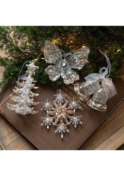 Noel Süsleri, Pullu Akrilik Kolyeler, Şeffaf Kar Tanesi Kolyeler, Noel Ağacı Süsleri, Aksesuarlar (Yurt Dışından) fiyatları