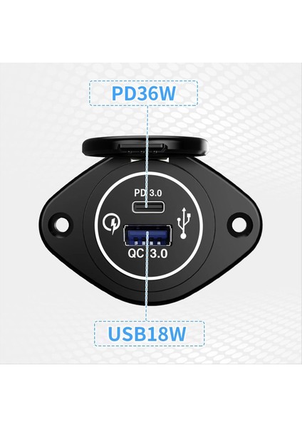 Modifiye Çok Fonksiyonlu Araba Telefon Şarj Cihazı Su Geçirmez Araba Rv Yacht Qc Pd Çift Qc3 0 USB Hızlı Şarj Mavi Işık Ekran (Yurt Dışından) modelleri