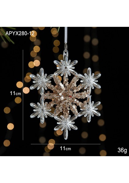 Noel Süsleri, Pullu Akrilik Kolyeler, Şeffaf Kar Tanesi Kolyeler, Noel Ağacı Süsleri, Aksesuarlar (Yurt Dışından)