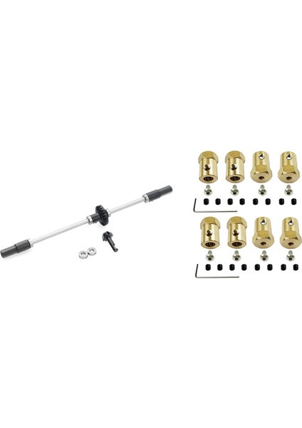 1 Set 5mm Ila 12MM Pirinç Birleştirici Tekerlek Göbek Altı Altı Adaptör ve 1 Adet Dişli Köprü Akslı Dişli Direksiyon Kılıfı (Yurt Dışından)