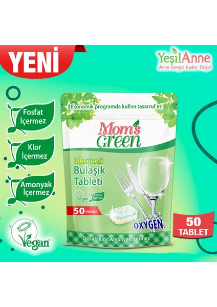 Oksijenli Bulaşık Makinası Tableti - 50 Adet