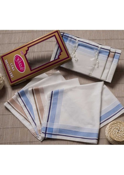 Sarı Kutulu 46X46 cm 12 Adet Kumaş Mendil-Gsk 03