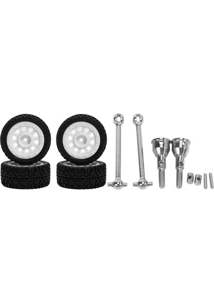 2 Set Rc Araba Parçası 1 Set Rc Araç Tekerlek Lastik Lastikleri ve 1 Set Metal Ön Cvd Sürücü Milini (Yurt Dışından)