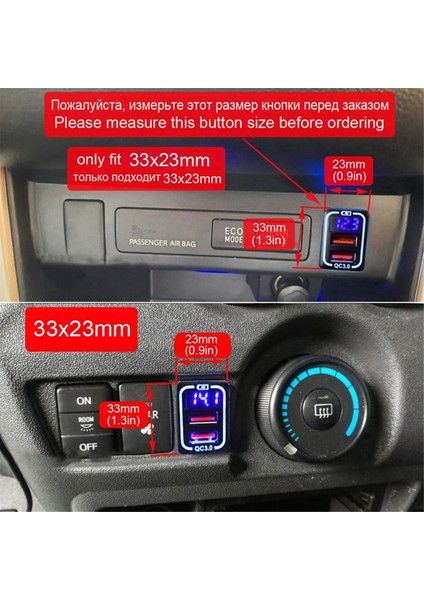 Qc3 0 Araba USB Port Toyota Için Fast Charger Camry Land Cruiser 200 Rav4 Corolla Adaptör LED Voltmetre Buz Mavisi (Yurt Dışından) modelleri