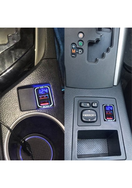 Qc3 0 Araba USB Port Toyota Için Fast Charger Camry Land Cruiser 200 Rav4 Corolla Adaptör LED Voltmetre Buz Mavisi (Yurt Dışından) fırsatları