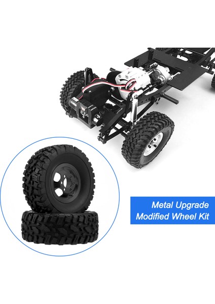 Wpl B16 B36 Jjrc Q60 Q63 Q64 6WD 6x6 Rc Kamyonu Için Kauçuk Lastik Lastiği ile Çift Tekerlek Metal Tekerlek Jant Siyah (Yurt Dışından) indirimleri