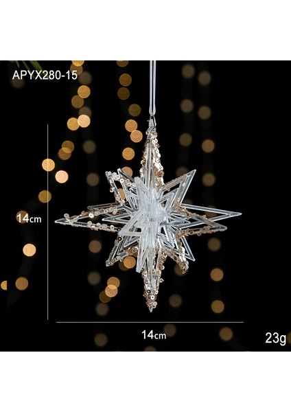 Noel Süsleri, Pullu Akrilik Kolyeler, Şeffaf Kar Tanesi Kolyeler, Noel Ağacı Süsleri, Aksesuarlar (Yurt Dışından)