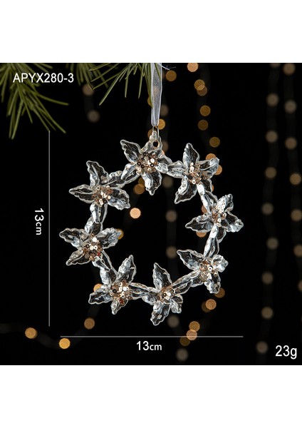 Noel Süsleri, Pullu Akrilik Kolyeler, Şeffaf Kar Tanesi Kolyeler, Noel Ağacı Süsleri, Aksesuarlar (Yurt Dışından)