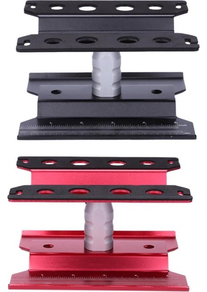 2set Metal Rc Araba Iş Istasyonu Iş Standı Onarım 360 Derece 1/8 1/10 1/12 1/16 Ölçekli Modeller Siyah ve Kırmızı (Yurt Dışından)