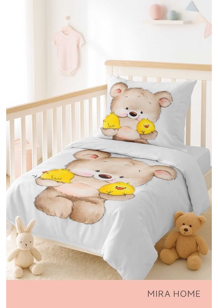 Yenidoğan Kız / Erkek Unisex Bebek Nevresim Takımı &AMP;#37;100 Pamuklu Civciv