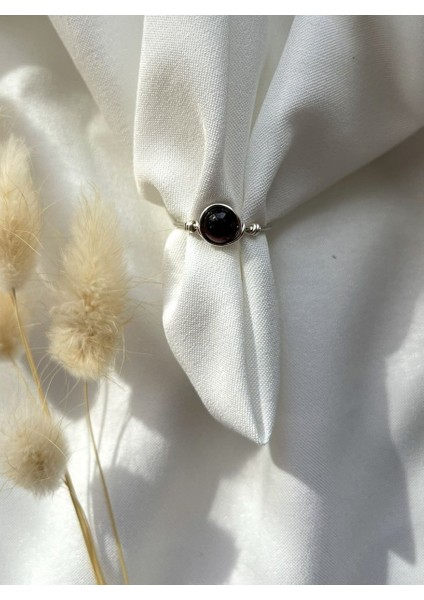 Şahingözü Taşı Ayarlanabilir Gümüş Renk Tel Yüzük El Yapım