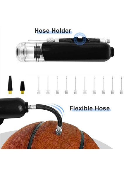 2x Basketbol Topu Pompası Hava Pompası 20 Adet Iğne ve 4 Adet Nozullu Spor Topları Için Futbol Voleybolu Futbolu Için (Yurt Dışından) fiyatları