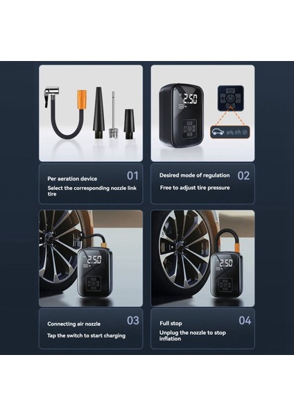 Lastik Enflasyon Pompası Araba Hava Kompresörü Mikro Araba Enflasyon Pompası Araçlar Için Bir Güç Bankası Olarak Kullanılabilir Motosikletler Bisiklet (Yurt Dışından) fırsatları