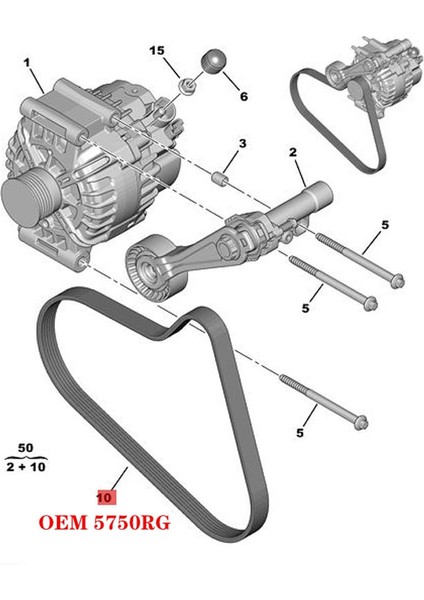 5750RG 6PK905 Kayışı Fan Alternatör Peugeot 308CC Rcz Cıtroen C4 Ds 3008 1 6t (Yurt Dışından) fiyatları