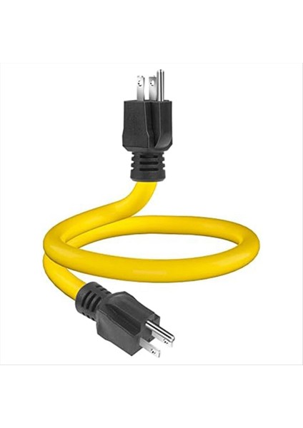 3 Prong Erkek-Erkek Uzatma Kablosu Jeneratör Adaptör Kablosu Nema 5-15P Transfer Anahtarı Için 12AWG 125V (2ft) Abd Fişi (Yurt Dışından)