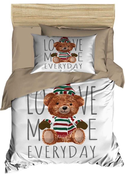Dijital Baskılı 3D Pamuklu Yenidoğan Bebek Nevresim Takımı Love Me Everyday fiyatları