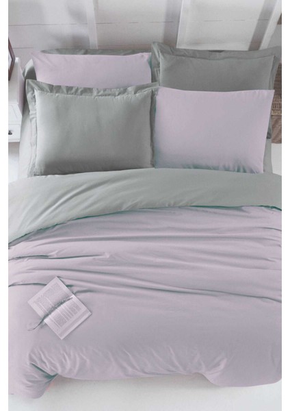 Çift Kişilik Lastikli Çarşaflı Nevresim Takımı Pamuklu Four Season Lila Gri fiyatları