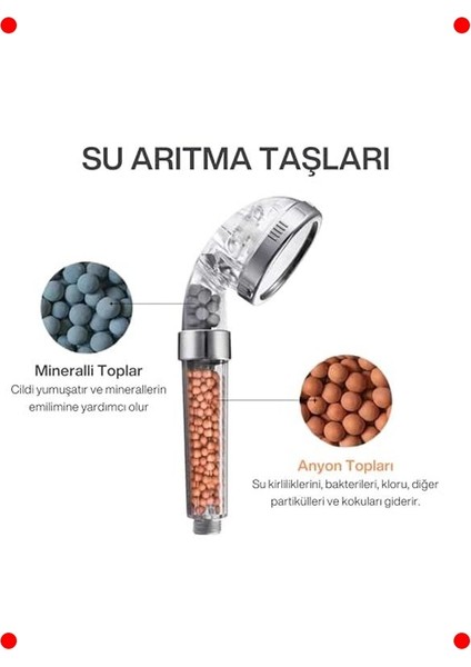 Arıtmalı Su Tasarruflu Duş Başlığı - Yüksek Basınçlı fiyatları